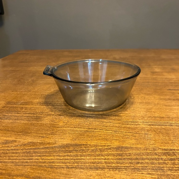 Pyrex Vintage Blue Flameware 835-B Clear Glass Saucepan Bowl - Picture 2 of 8